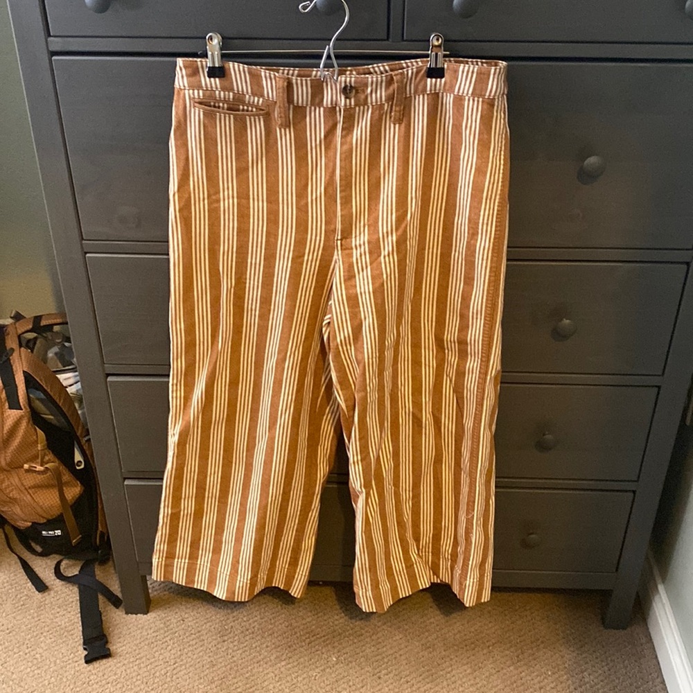 Mustard and white stripped madewell pants size 30